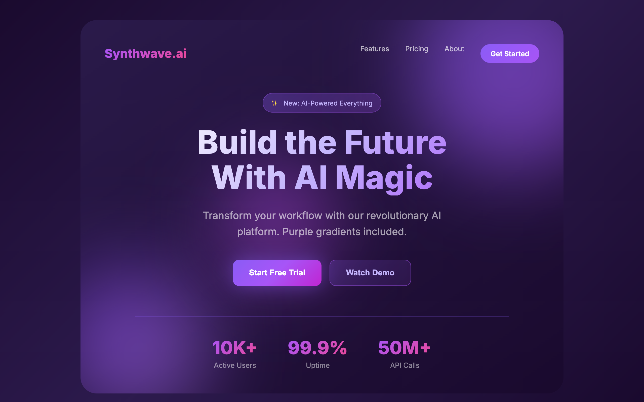Purple gradient UI